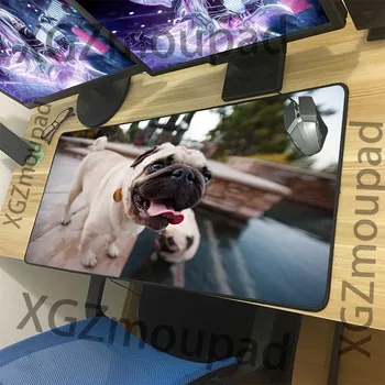 

XGZ Animal Bulldog HD Large Mouse Pad Black Lock Edge Computer Table Mat Speed Rubber Non-slip Custom Fashion Coaster Carpet Xxl