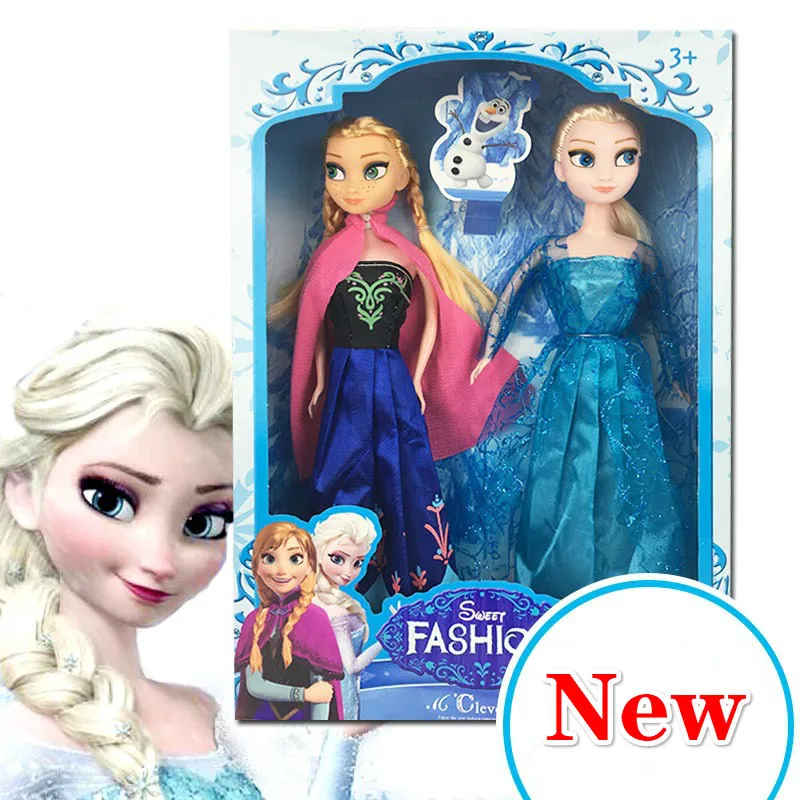 

2PCS 30cm Original Box High Quality Anna and Elsa Boneca Elsa Doll Fever 2 Princess Clothes for Dolls Figure Girls Toys Children