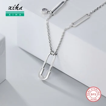 

Geometric Safety Pin Fashion Chokers Necklaces for Women 925 Sterling Silver Boho Statement Necklace 2020 Chunky Fashion Jewelry