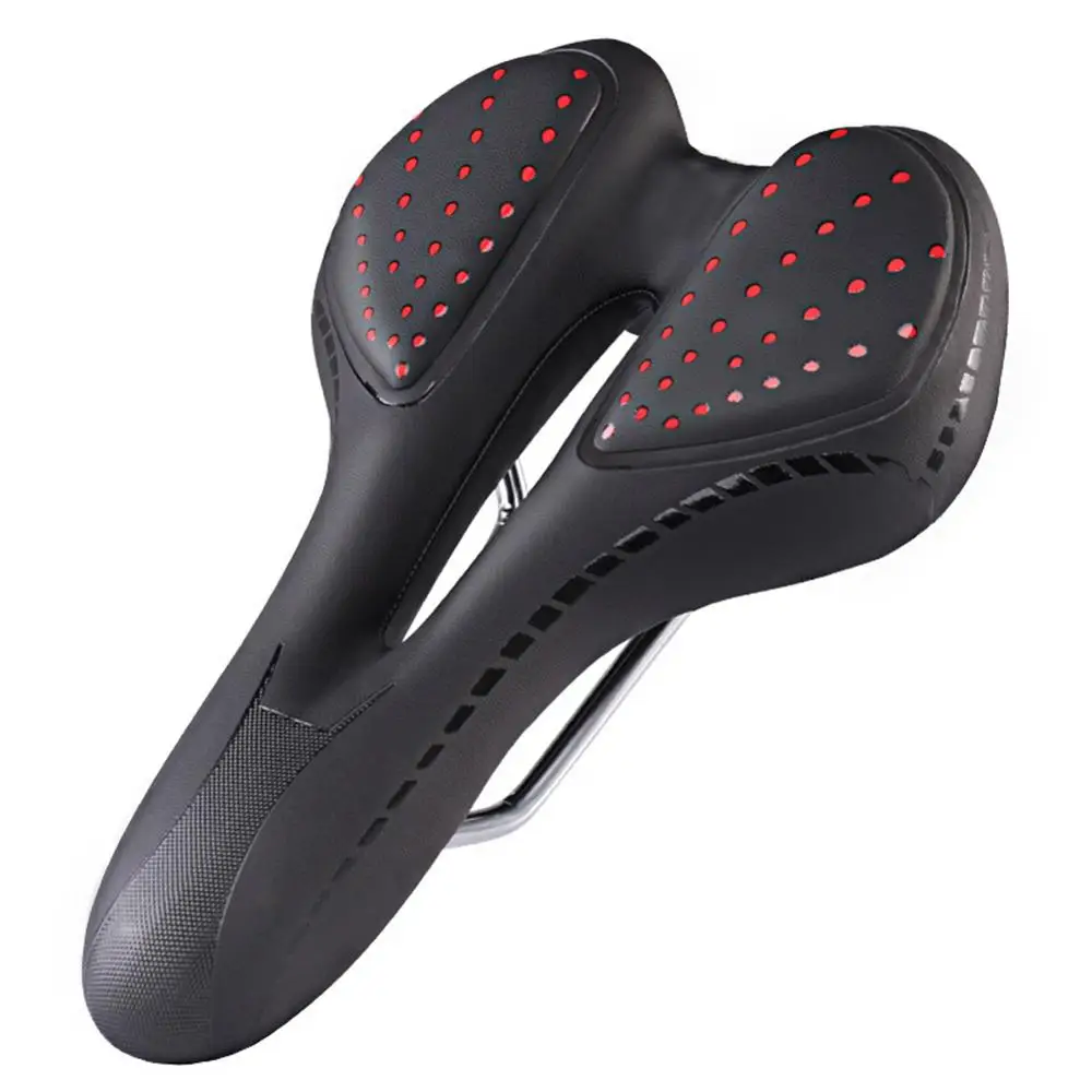 

Bike Saddle Silicone Cushion PU Leather Surface Silica Filled Gel Comfortable Cycling Seat Shockproof Bicycle Saddle