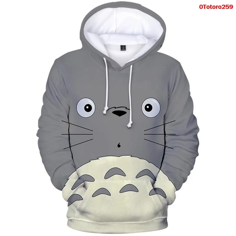 Kawaii sudaderas con capucha Totoro Anime 3D Sudadera con capucha ropa de mujer de talla grande Streetwear ropa de calle de moda para hombre divertido con capucha abrigo Totoro Tops