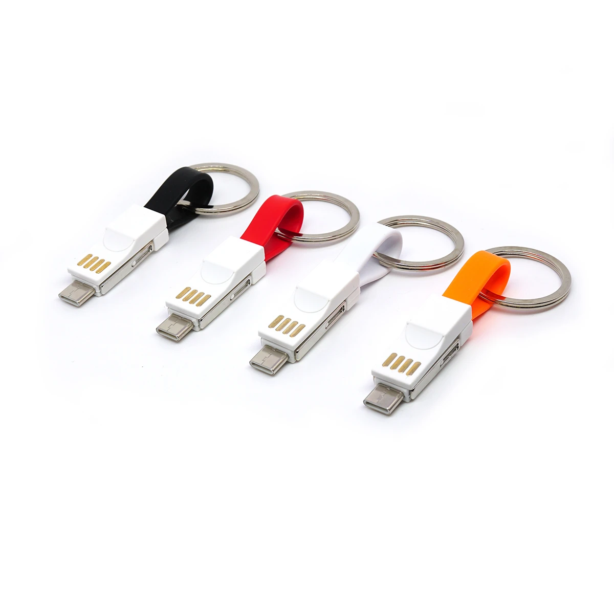 3 в 1 USB кабель Micro Type C с брелком Портативный Ключ для iPhone Xs Max 8 7 Plus Samsung 2A Android