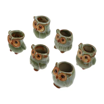 

6 Pcs Mini Flowerpot Ceramic Planter Pot Mini Succulent Pot Adorable Flower Pot for Desktop Office Home