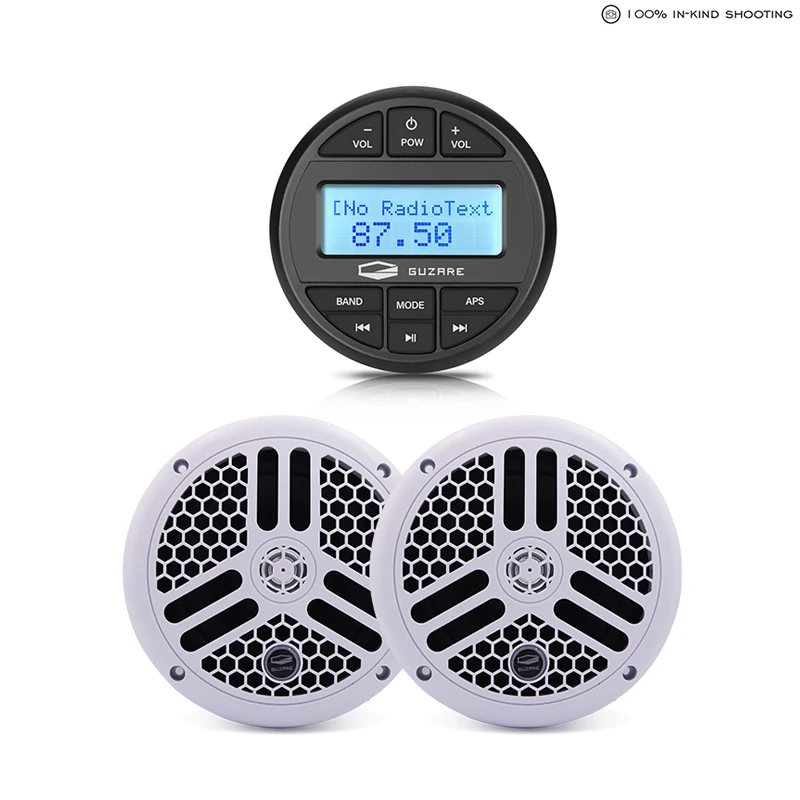 US $117.61 Marine Audio Stereo Radio FM AM Receiver Bluetooth Car MP3 Player65inch Marine Waterproof Speaker For RV UTV Yacht Motorcycle