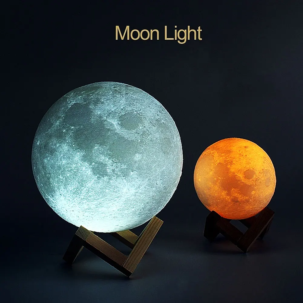 Светодиодный ночник с 3D луной перезаряжаемый сенсорным управлением|Ночники| |