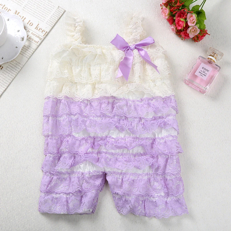 Baby Lace Rompers Newborn lucky Clothes Birthday photography Girls child Romper Baby Petti Lace Christmas Clothing Infant Party