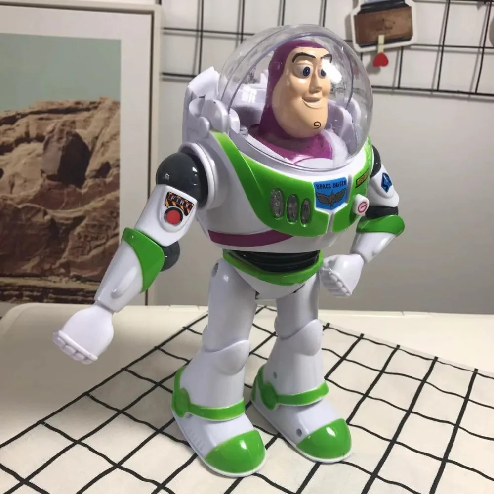 Toy Story 4 Buzz Lightyear Lights Figures Toy Buzz Lightyear Walking Make Voice Anime Toy Children Christmas Birthday Gifts