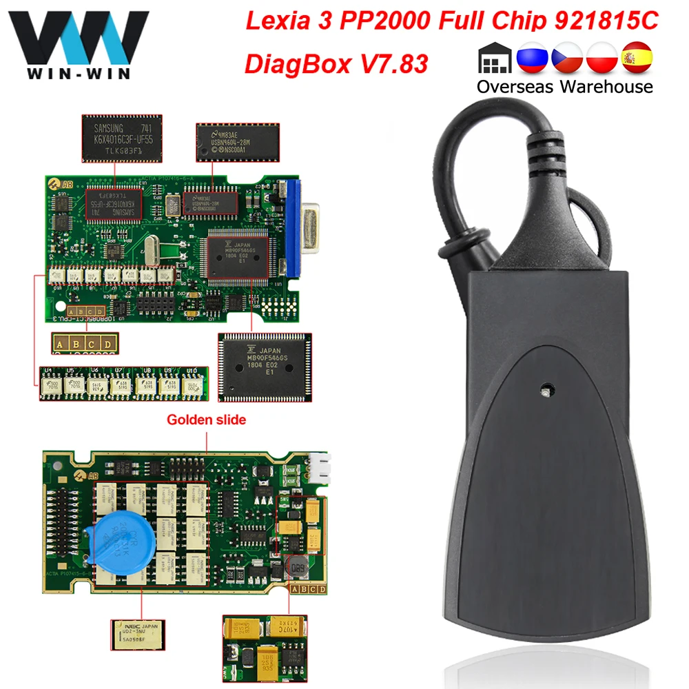 Lexia 3 PP2000 921815C полностью Золотой чип Diagbox V7.83 Lexia3 PP 2000 для Citroen/Peugeot PSA OBD OBD2