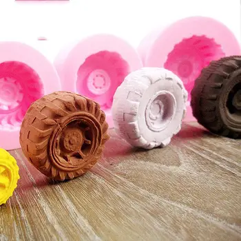 

3D Tires Wheel Shape Silicone Cake Mold DIY Sugar Chocolate Fondant Cake Cupcake Baking Mould Kitchen Accessories