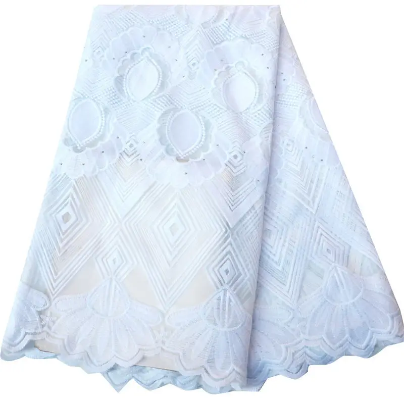 Белая, красная, молочная шелковая вышитая африканская гипюровая французская кружевная ткань высокого качества нигерийская сетчатая кружевная ткань для свадьбы N2664 - Цвет: color-1