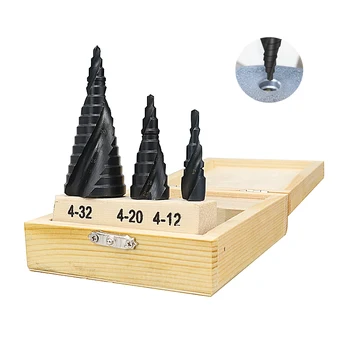 

3PCS 4-32MM HSS Including Cobalt Pagoda Drill Triangle Shank Set HSS Ordinary Step Drill Stainless Steel Reaming Conical Drill