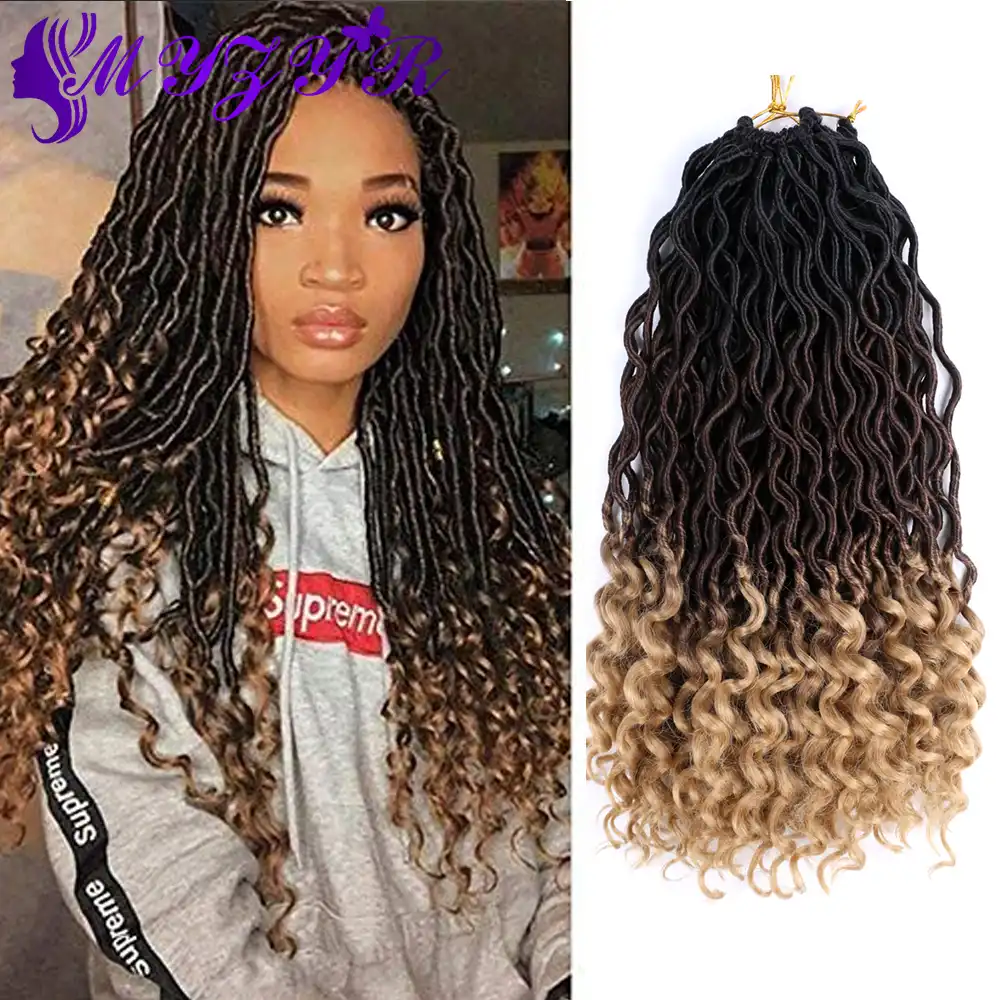 Zyr Long Wavy Faux Locs Crochet Hair With Curly Ends 18inches 70g Synthetic Extension For African Women High Temperature Fiber Curly Dreadlocs Aliexpress