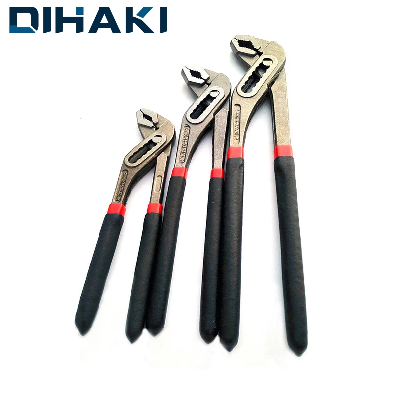 

DIHAKI Water Pump Pliers 8in 10in 12in Plumbing Nipper Straight Jaw Groove Joint Plier Quick-release Multitool High Carbon Steel