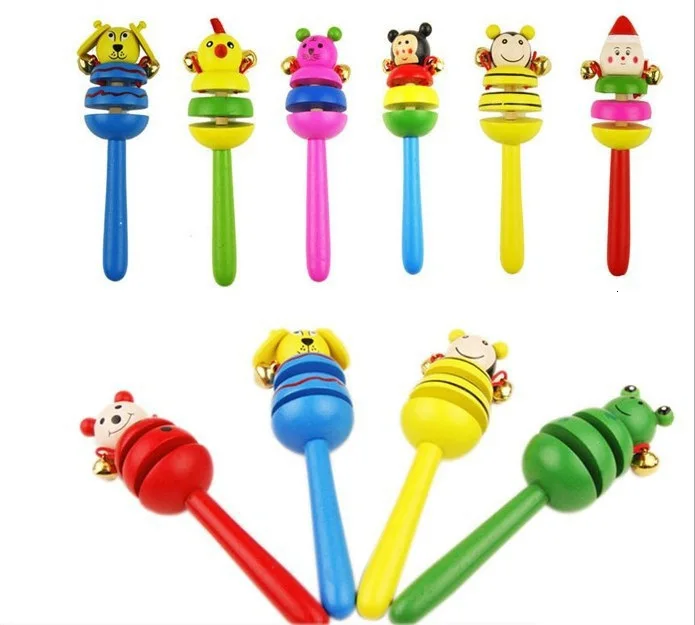 Детский деревянный игрушечный Колокольчик для животных мультяшный колокольчик