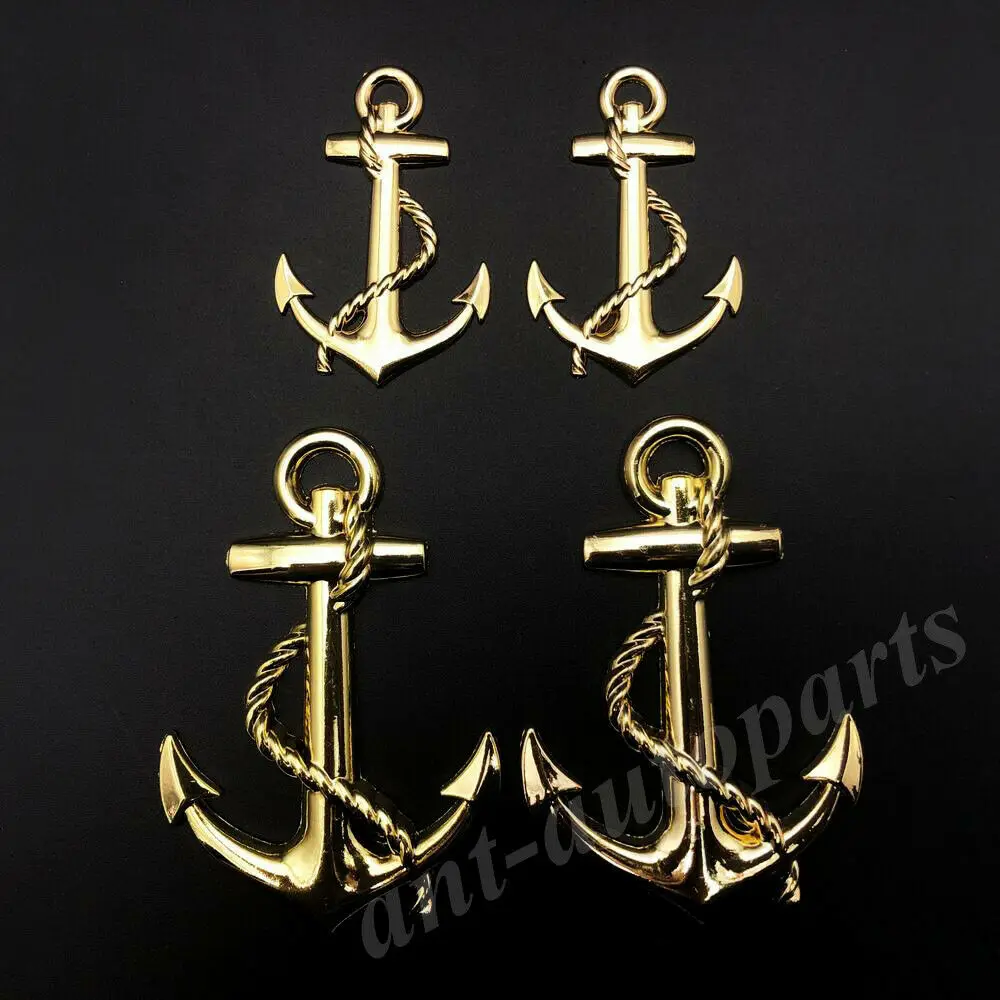 

4pcs Gold Metal U.S Navy USN Anchor Car Emblem Badge Motorcycle Tank Sticker
