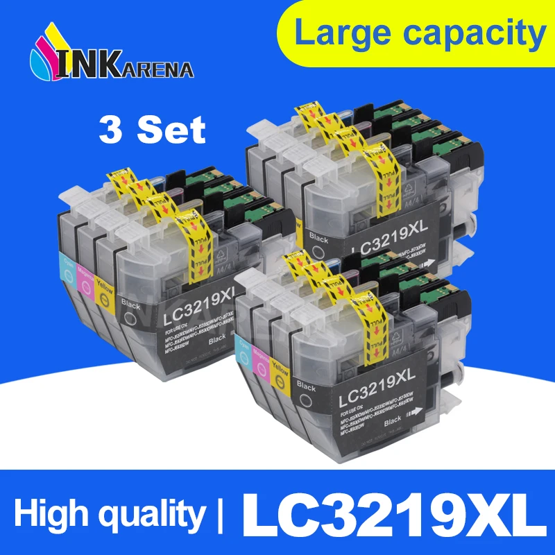 

INKARENA комплект из 3 предметов; принтер Полный чернильный картридж для Brother LC3219 LC3219XL MFC-J5330DW J5335DW J5730DW J5930DW J6530DW J6935DW