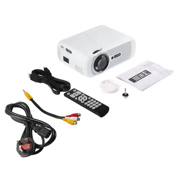 

Portable Multi-media LED Video Projector 1080P HD 1200 LM with Keystone for Office Home Cinema Theater TV Game 1000:1 UK plug