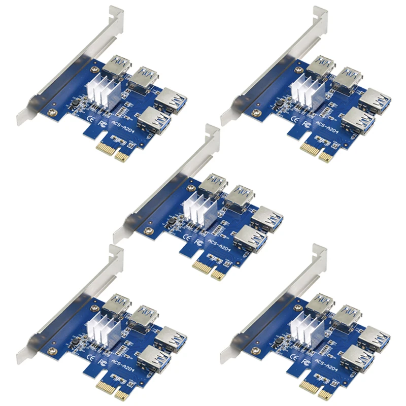 Переходник PCI-E-PCI-E с 1 на 4 порта PCI-Express слот 1x To16x USB3.0 Riser Card Extender конвертер PCI-E для