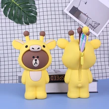Детский силиконовый пенал карандаш с изображением из мультфильма каваи коробка Студенческая ручка сумка, школьные принадлежности женские Брелки Держатели Сумка-брелок