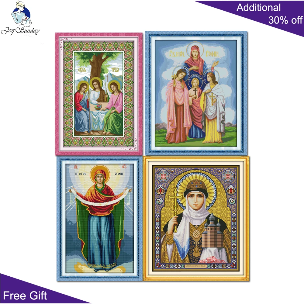 Joy Sunday religion рукоделие R291(1)(2)(3) R417(4) 14CT11CT Счетный и штампованный домашний декор религия вера наборы для вышивки крестом