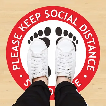 

Public area Social Distancing Floor Sticker Waterproof Selfadhesive Sticker Safety Floor Sign Sticker for Crowd Control Guidance