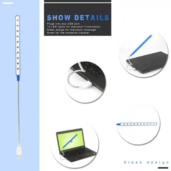 

2020 New 10 LED USB Charge Desk Lamp Foldeable Flexible Mini LED Light Laptop Notebook Desktop Reading Lamp
