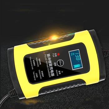 

12V 6A LCD Display Motorcycle Car Battery Charger Fully Intelligent Repair Lead Acid Storage Charger Moto Intelligent EU US Plug