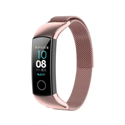 Rose Pink Для Honor Band 4 5 ремешок металлический для huawei Honor Band 4 браслет из нержавеющей стали Миланский Браслет на петле для huawei Band4 - Цвет: Rose Pink