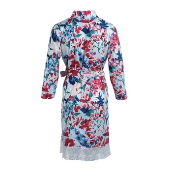 

Cotton Kimono Robe Bathrobe Women Floral Print Robe Silk Robes Night Sexy Robes Night Grown For Autumn Plus Size