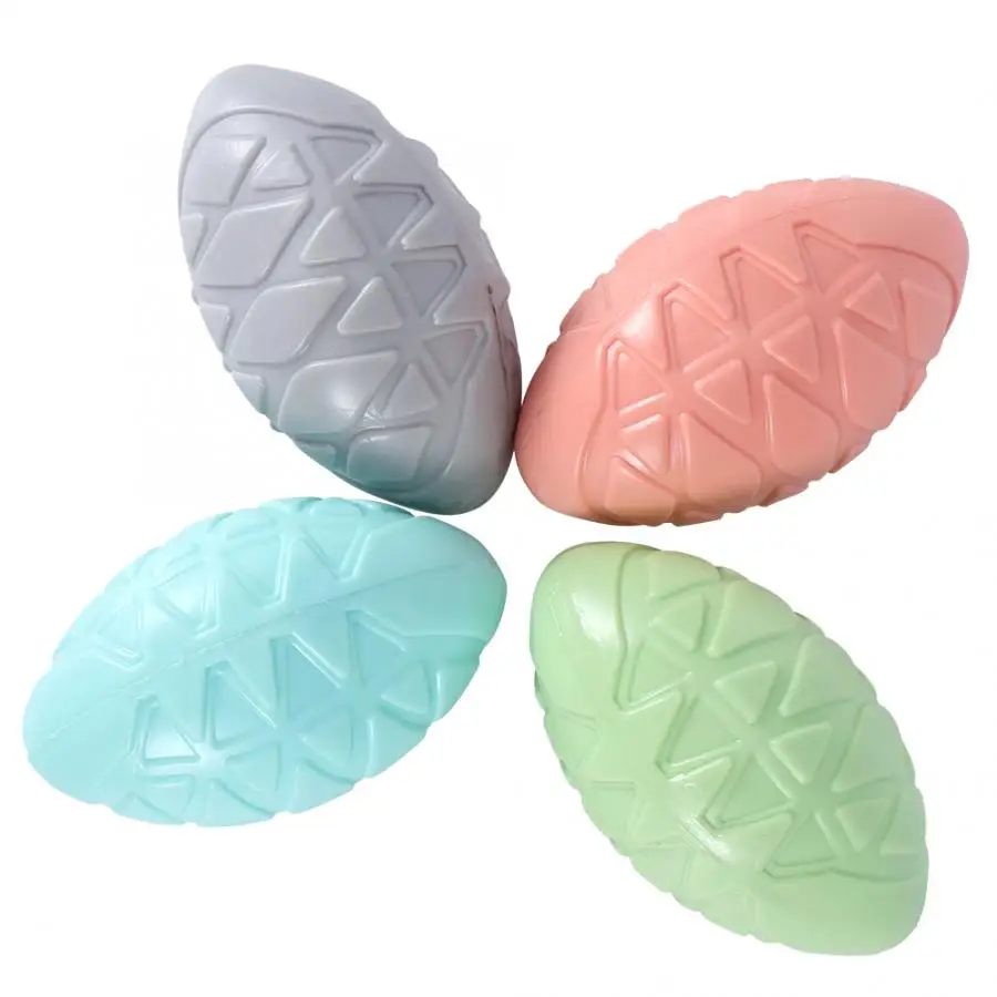 4Pcs Durable Squeaky Pet Dog Ball Toys Pet Dog Soft TPR Chewing Rugby Ball Sound Interactive Toys Supplies Tools