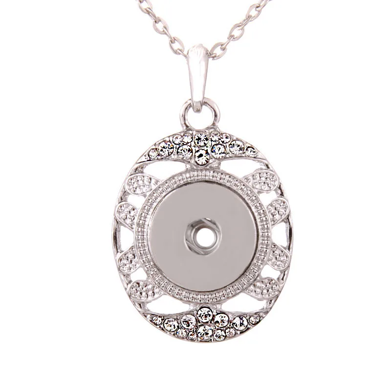 Пояс жизни оснастки ювелирные изделия серебро кристалл круглая кнопка ожерелье для женщин подходит 18 мм 20 мм кнопки ювелирные изделия защелки ожерелье s - Окраска металла: N1566