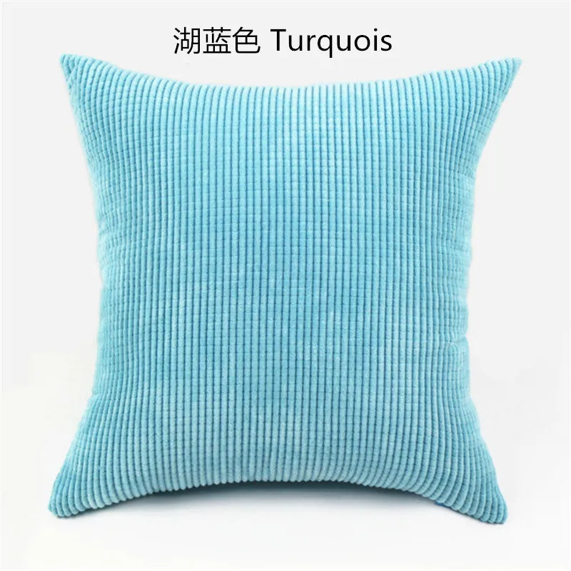 Smal plaid Turquois В полоску и клетку; мягкий чехол Мягкий Подушка полиэстер вельвет, плисовые, однотонный цвет, подушка в виде елки Чехол диван, домашний декор 30 35, 40 x40 45 50 изготовленный на заказ - Цвет: Smal plaid Turquois