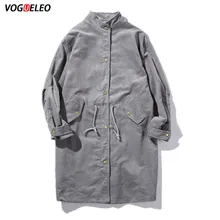 VOGUELEO/ стиль, модный утолщенный вельветовый Тренч, полный Повседневный однотонный однобортный, толстый, Осень-зима, длинный
