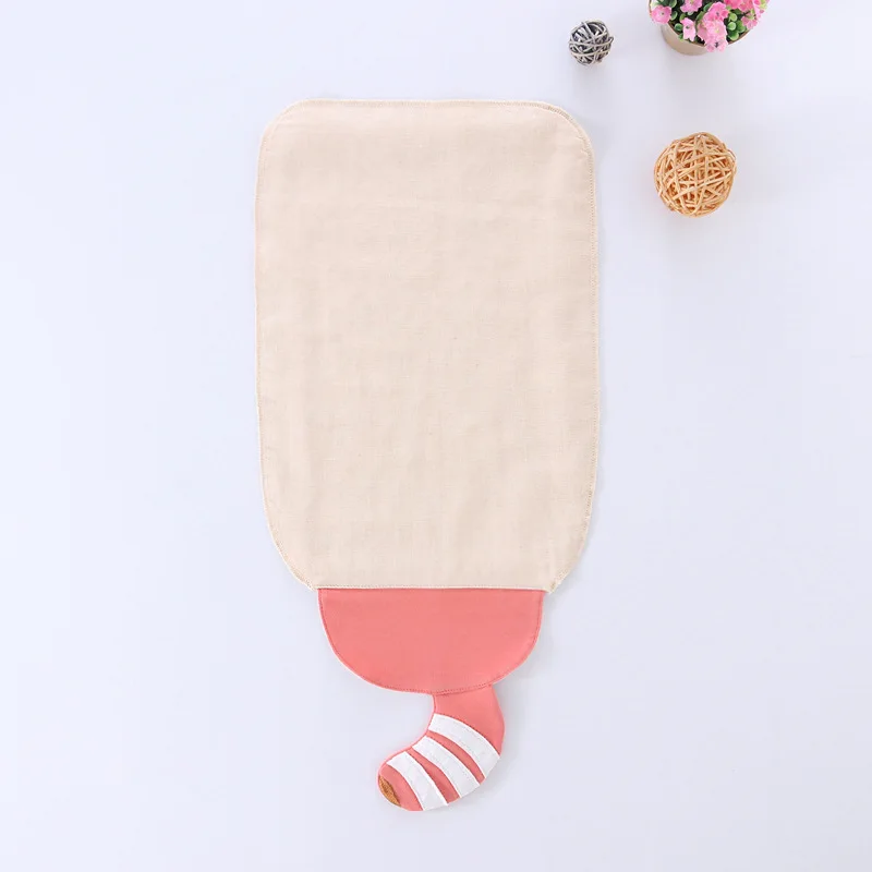 New Children's Sweat-absorbent Towel Baby Cotton Towel Kindergarten Cotton Gauze Pad Back Embroidery Cloth Drying Cloth (2)