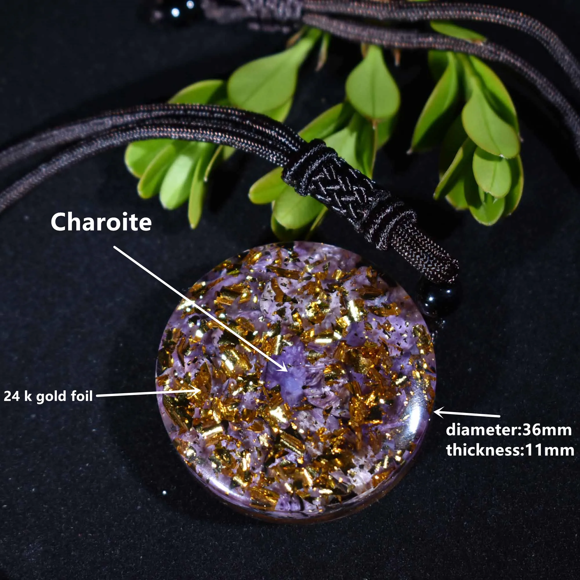 Подвеска Orgone energy crystal Charoite реквизит для медитации 24 золотых подвески