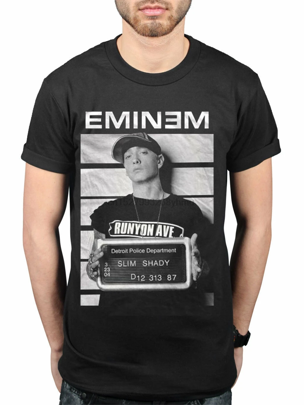 Официальный Эминем арестовать Новый Графический Футболка Marshall Mathers Dr Dre Slim Shady (2) |