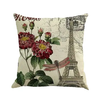 

12 Styles Beautiful Flower Pillow Case Cushion Linen Cotton Pillow Case Floral Patterns Winter Home Office Decoration 45x45cm