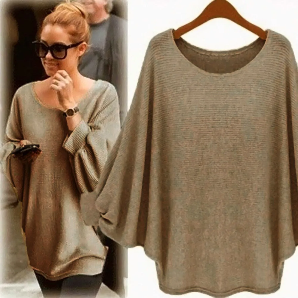 

2019 Autumn Winter Women's Sweaters O-Neck Minimalist Tops Fashionable Korean Style Oversized Knitted Pullover Loose Sweater#820