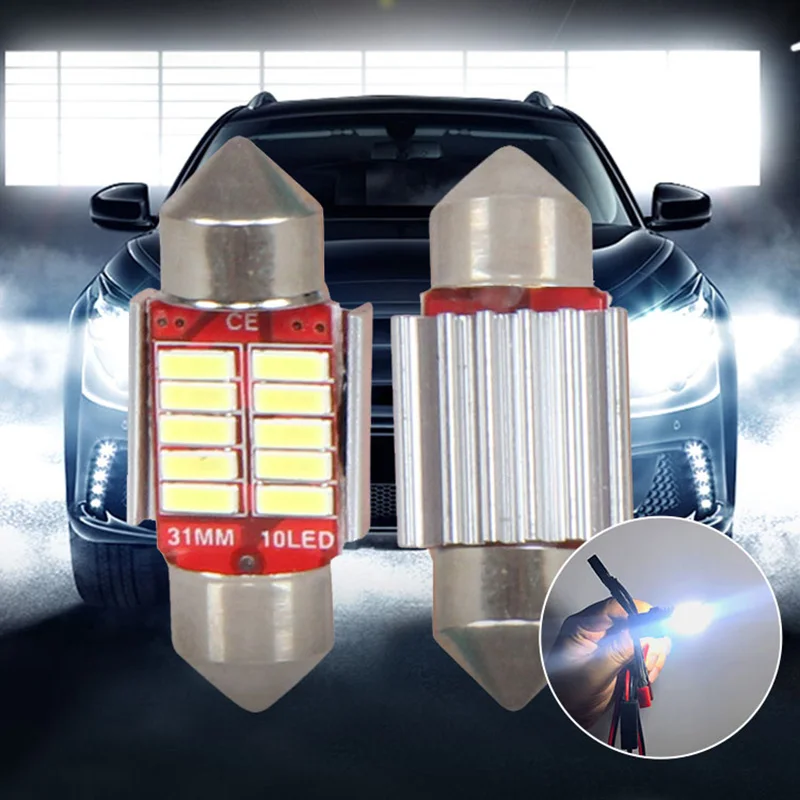 Светодиодная автомобильная лампа высокой мощности T10 31 36 39 41 мм 10SMD 4014 festoon canbus DC 12v