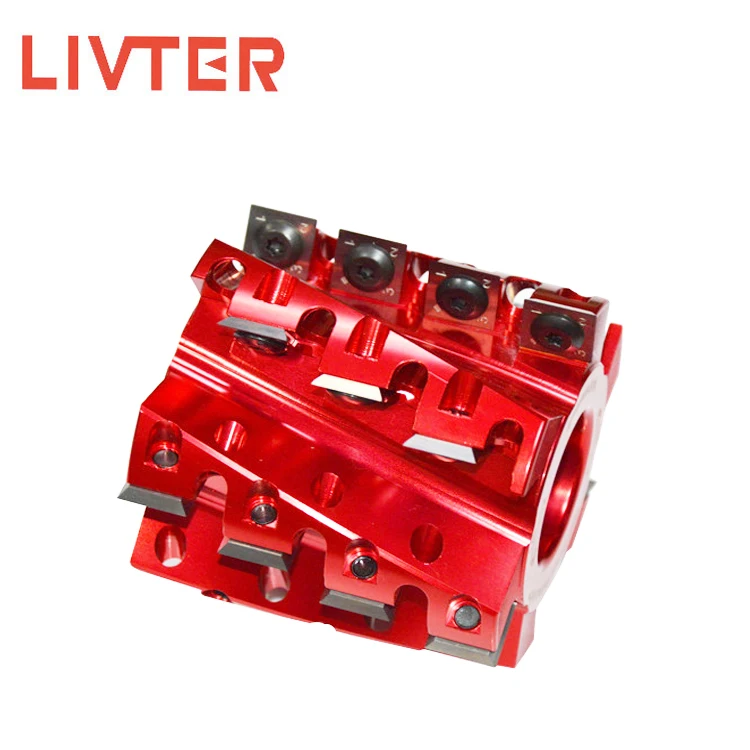 

LIVTER Screw cutter head Sprial Planing Cutter Head Helical Cutter for Spindle Machine 4-side Moulder 6T T.C.T knife bit size