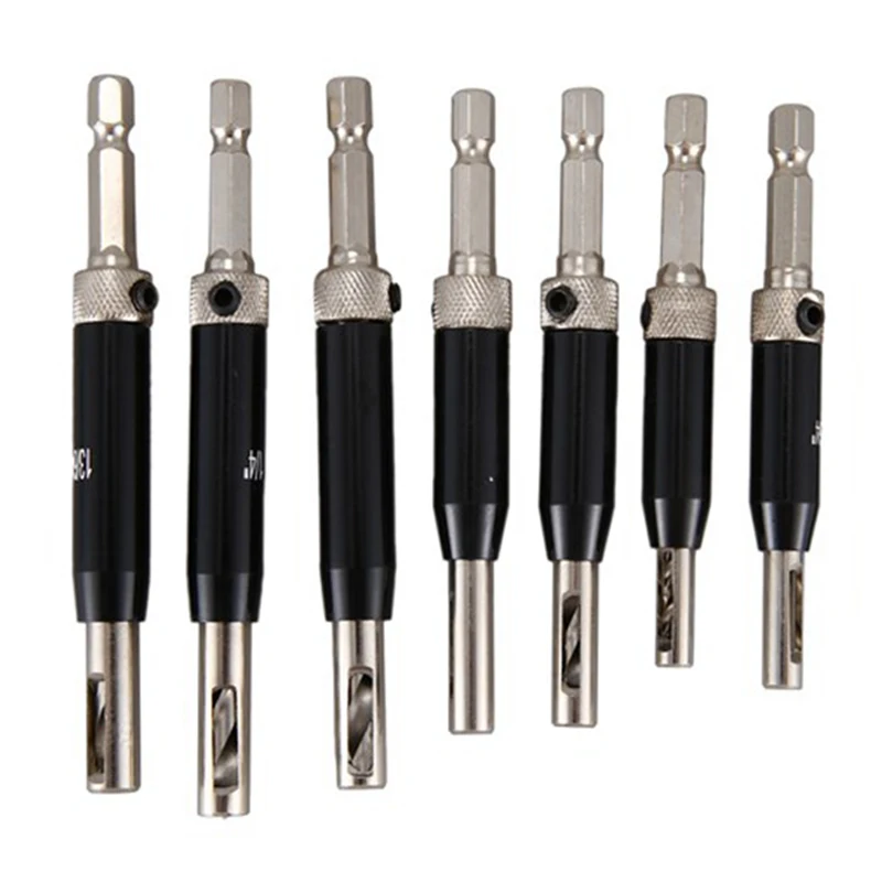 Self-Centering Lock Hinge Bit Set, Hardware Drawer Guide Hole Setting for Stainless Steel Drill Bit-7Pcs
Self-Centering Lock Hinge Bit Set, Hardware Drawer Guide Hole Setting for Stainless Steel Drill Bit-7Pcs