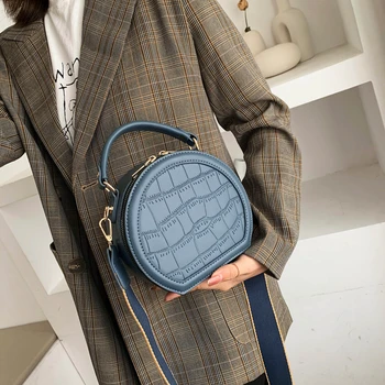 

Fashion Stone Pattern Round Bags For Women 2020 Luxury Handbags Women Bags Designer PU Leather Ladies Shoulder Crossbody Bags