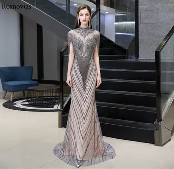 

Luxury Prom Dresses 2020 Sleeveless With Tassel Major Beading Zipper Back Evening Party Dresses Formal Gowns Vestidos De Fiesta