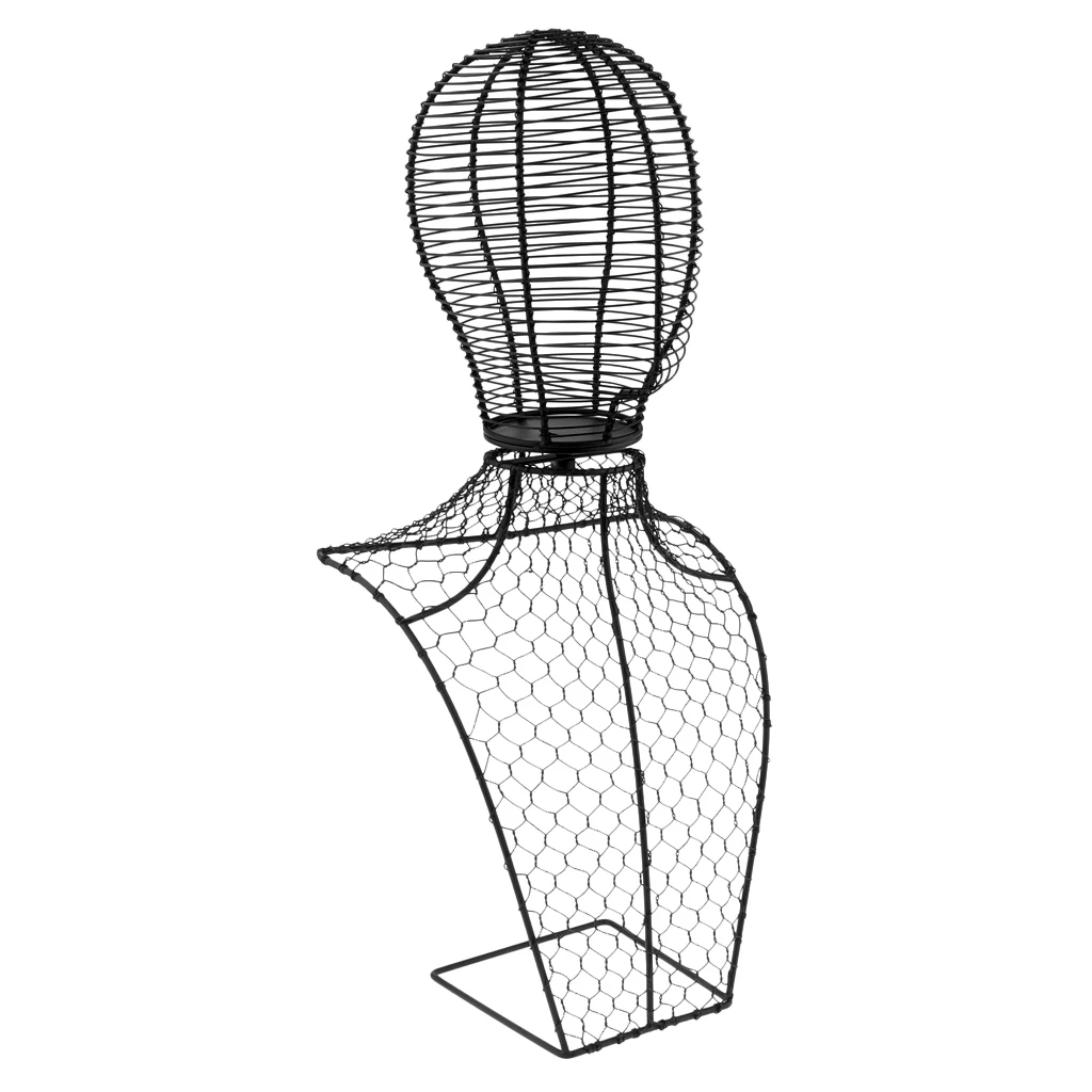 Detachable Metal Display Stand Mannequin Head And Half of Body Part For Displaying Sports Cap / Travel Hats / Scarfs Wig Stand