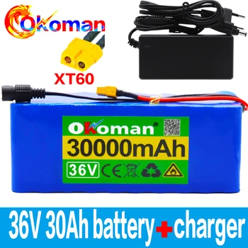 

36V battery 10S4P 30Ah battery pack 500W high power battery 42V 30000mAh Ebike electric bicycle BMS with xt60 plug+charger