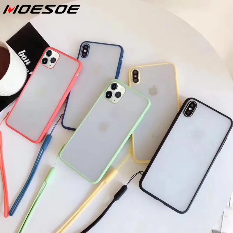 MOESOE матовый мягкий чехол для iPhone 11 Pro XS XR Max X 7 8 6 6s Plus с ремешком на плечо | Мобильные