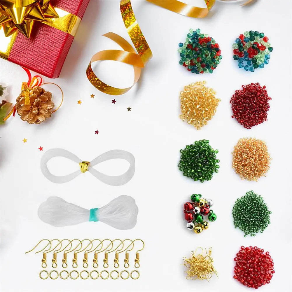 Christmas Earring Beads Making kit Earrings Making Tool Christmas Gift DIY Craft Kit DIY Necklace Bracelet Earring Jewelry Ac 2