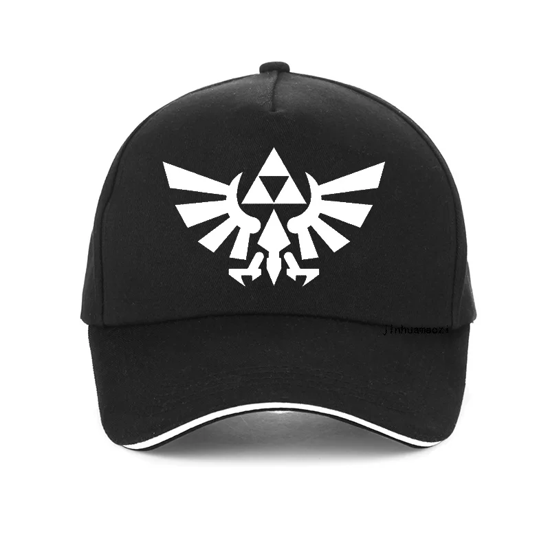 Качественная бейсбольная Кепка из хлопка с принтом легенда о Зельде Triumphant Triforce для мужчин и женщин, Классическая игровая Кепка zelda snapback bone - Цвет: Черный