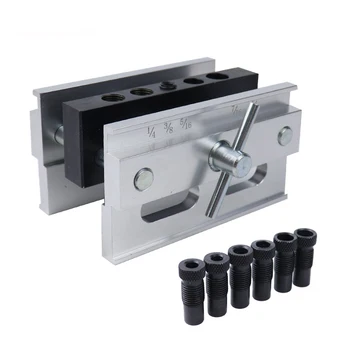 

Wood Drilling Jig Self-Centering Doweling Jig Right Angle Hole Locator Round Pin Woodworking Tool