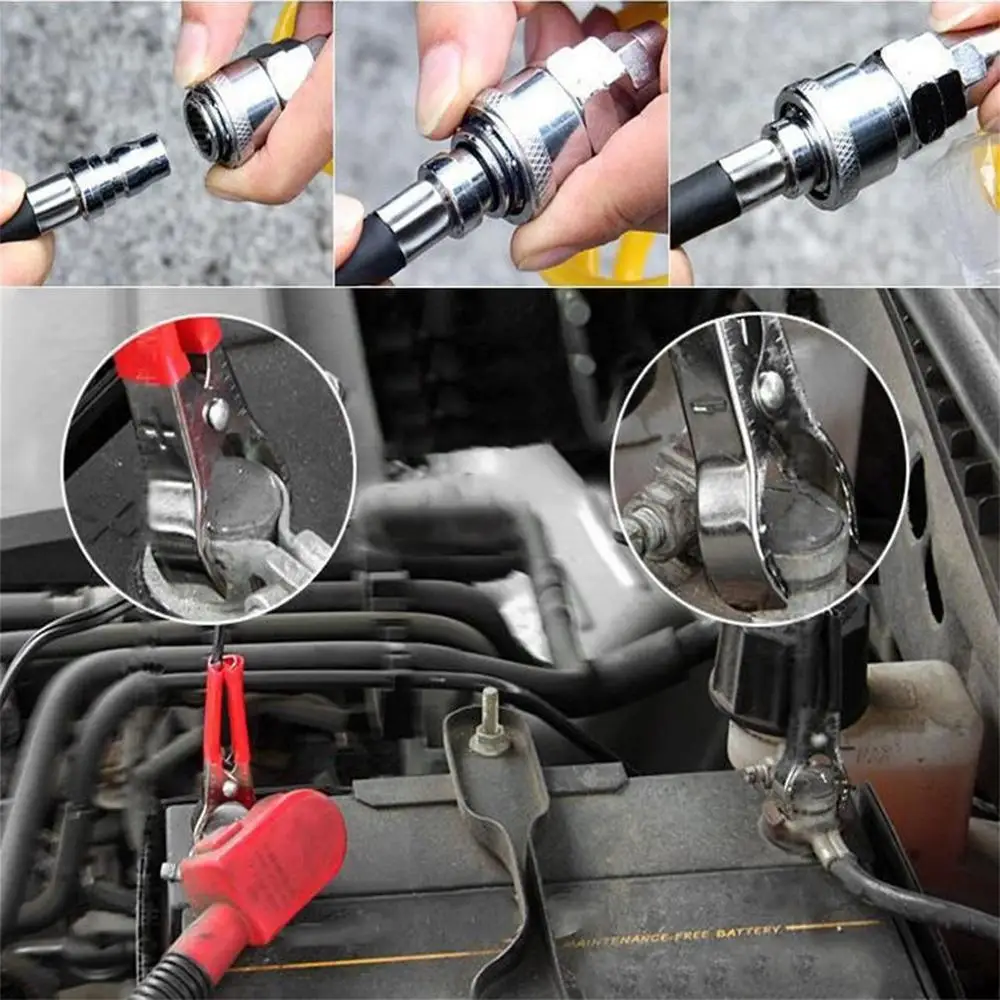 12V автомобильный шинный насос двойной цилиндр воздушный компрессор металлический шин Высокое Давление воздушный насос с инструментами чемодан